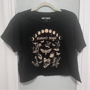 hot topic nature’s magic black crop top